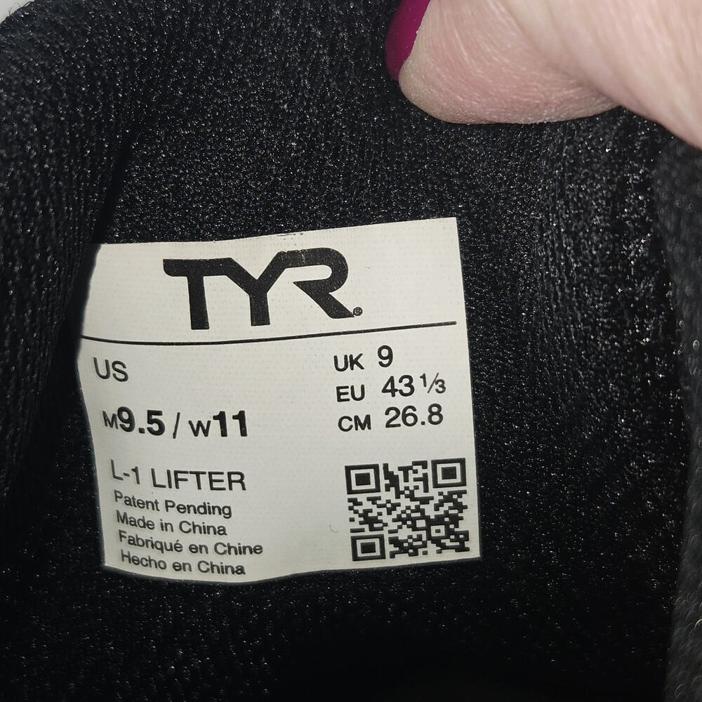 TYR L-1 Lifter Shoes Mens 9.5 Womans 11 Black Beige Weightlifting Gym Straps - Picture 6 of 7